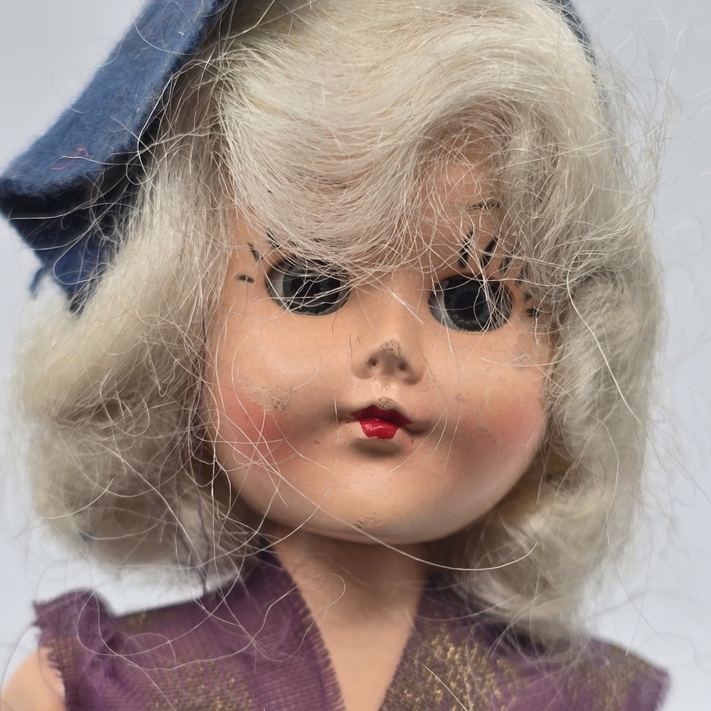 Vintage 8" Walker Doll Hard Plastic Sleep Eyes Head Turns - Picture 13 of 16